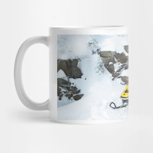 Yellow Snowmobile on Killington Summit Mug